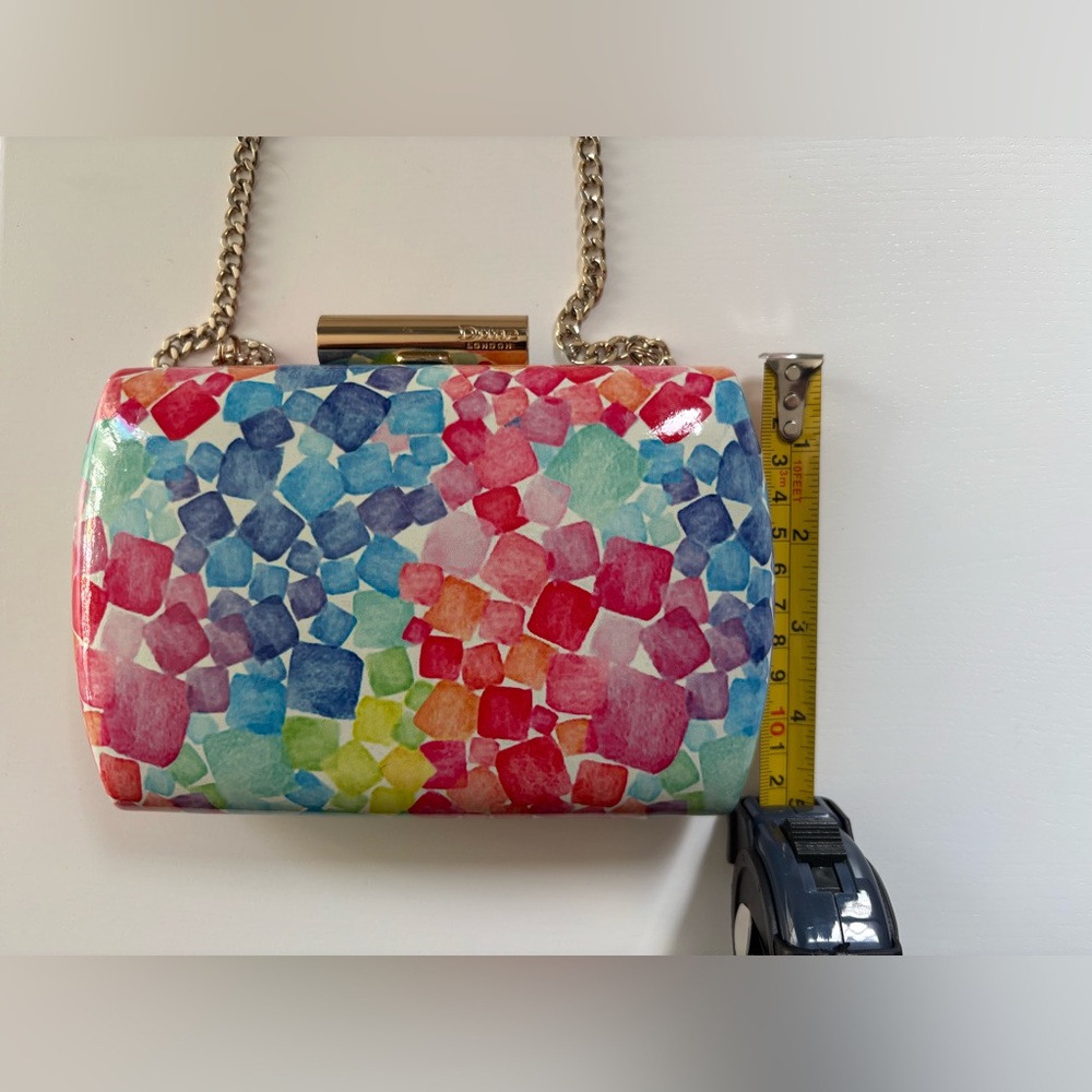 Dune London - Colorful Mosaic Clutch with Gold-tone Shoulder Strap